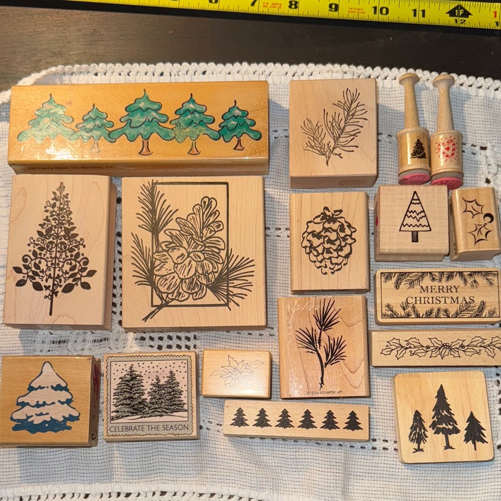 Christmas Trees Rubber Stamp Set